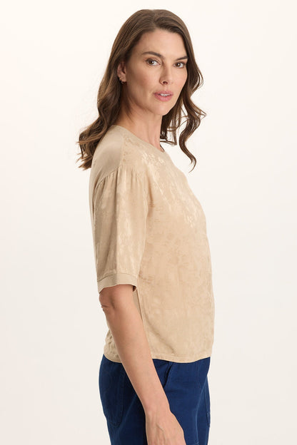 Chelan Textured Satin Embossed Relaxed Fit Top Park Avenue - XCVI