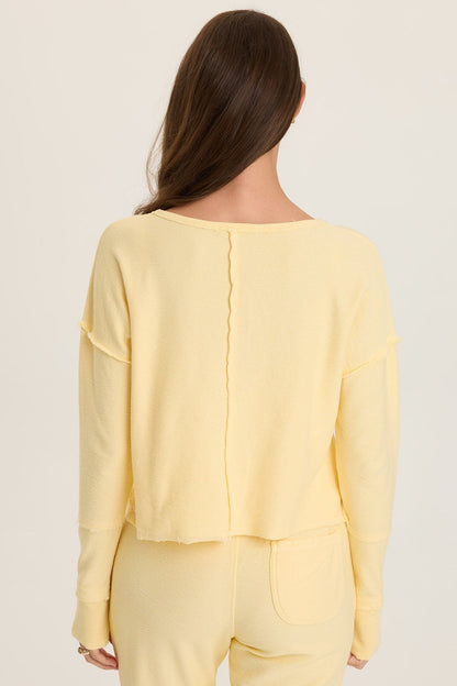 Wearables Annika Long Sleeve Boat Neck Crepe Knit Top Lunaria - XCVI