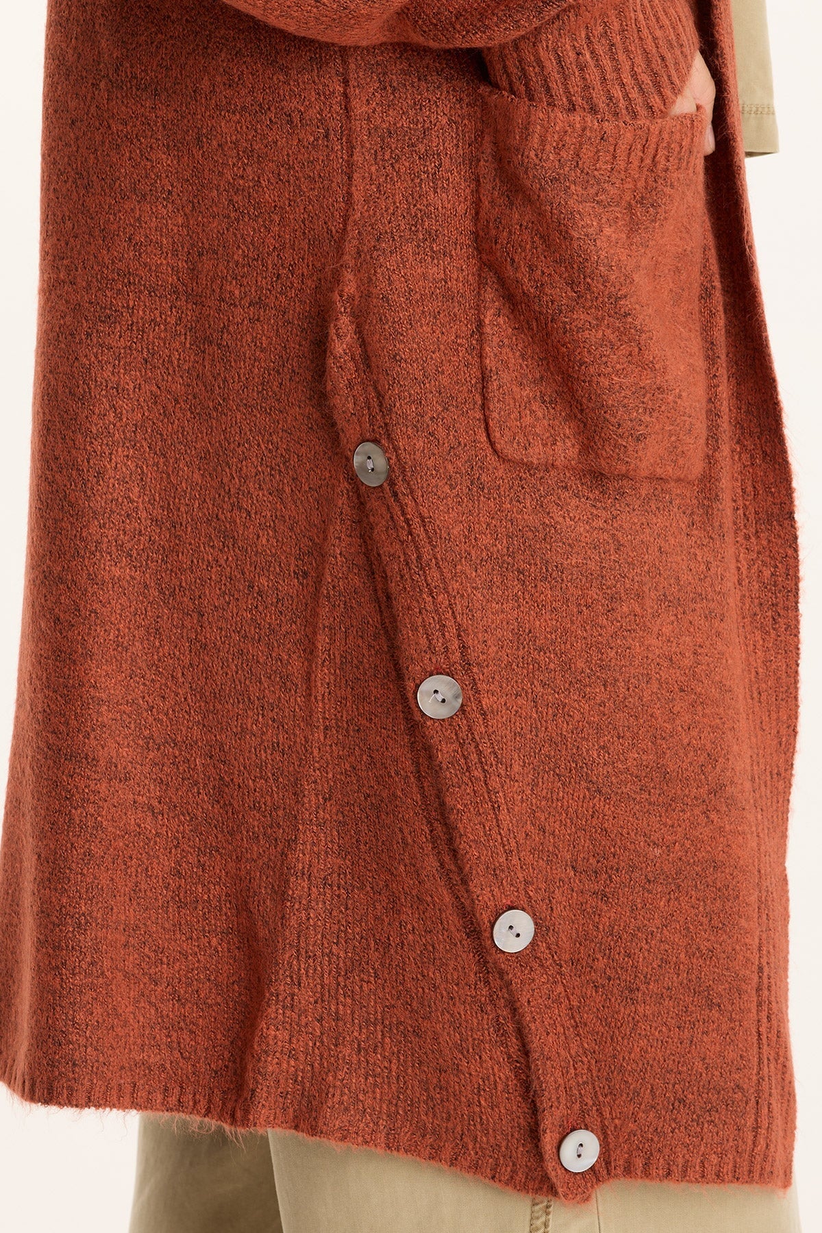 Bayek Open Front Longline Knit Cardigan Sprightly Poppy - XCVI