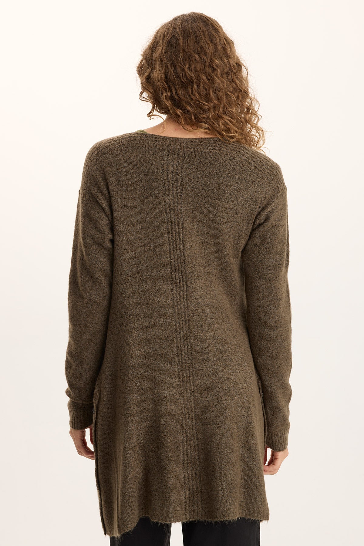 Bayek Open Front Longline Knit Cardigan Chesapeake Pine - XCVI