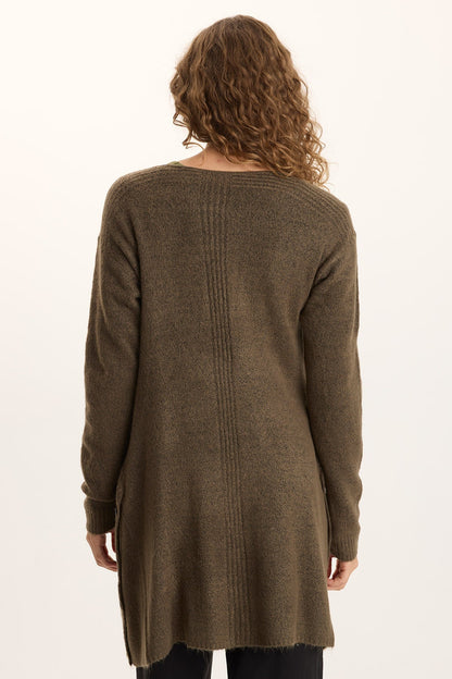 Bayek Open Front Longline Knit Cardigan Chesapeake Pine - XCVI