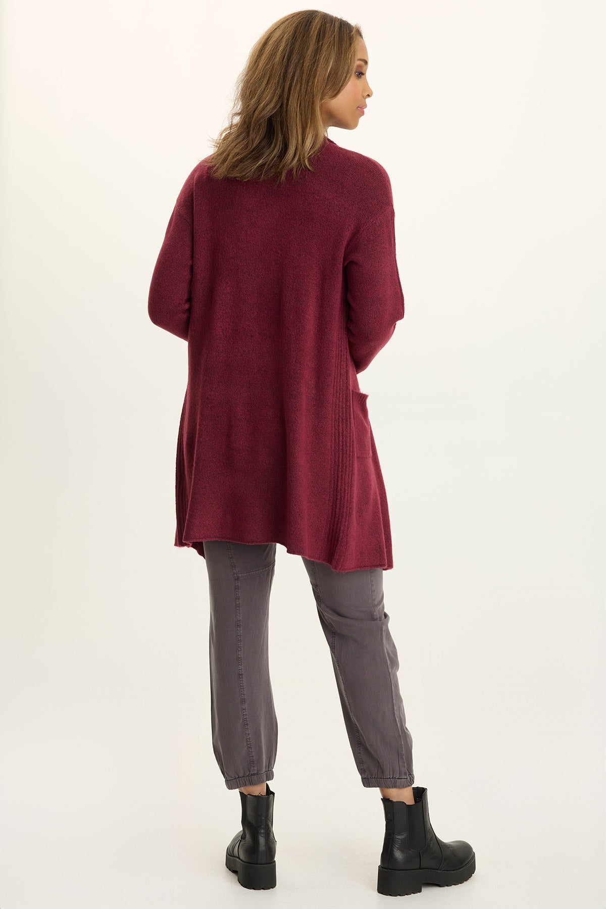Wearables Pierson Knit Cardigan Raspberry Beret - XCVI
