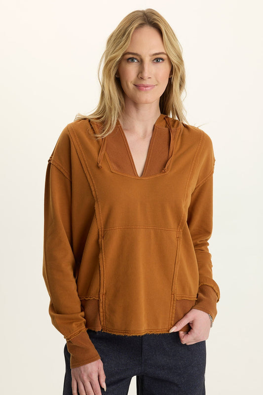 Wearables Rosalyn Casual Fleece Hoodie Maple Glaze Pigment - XCVI