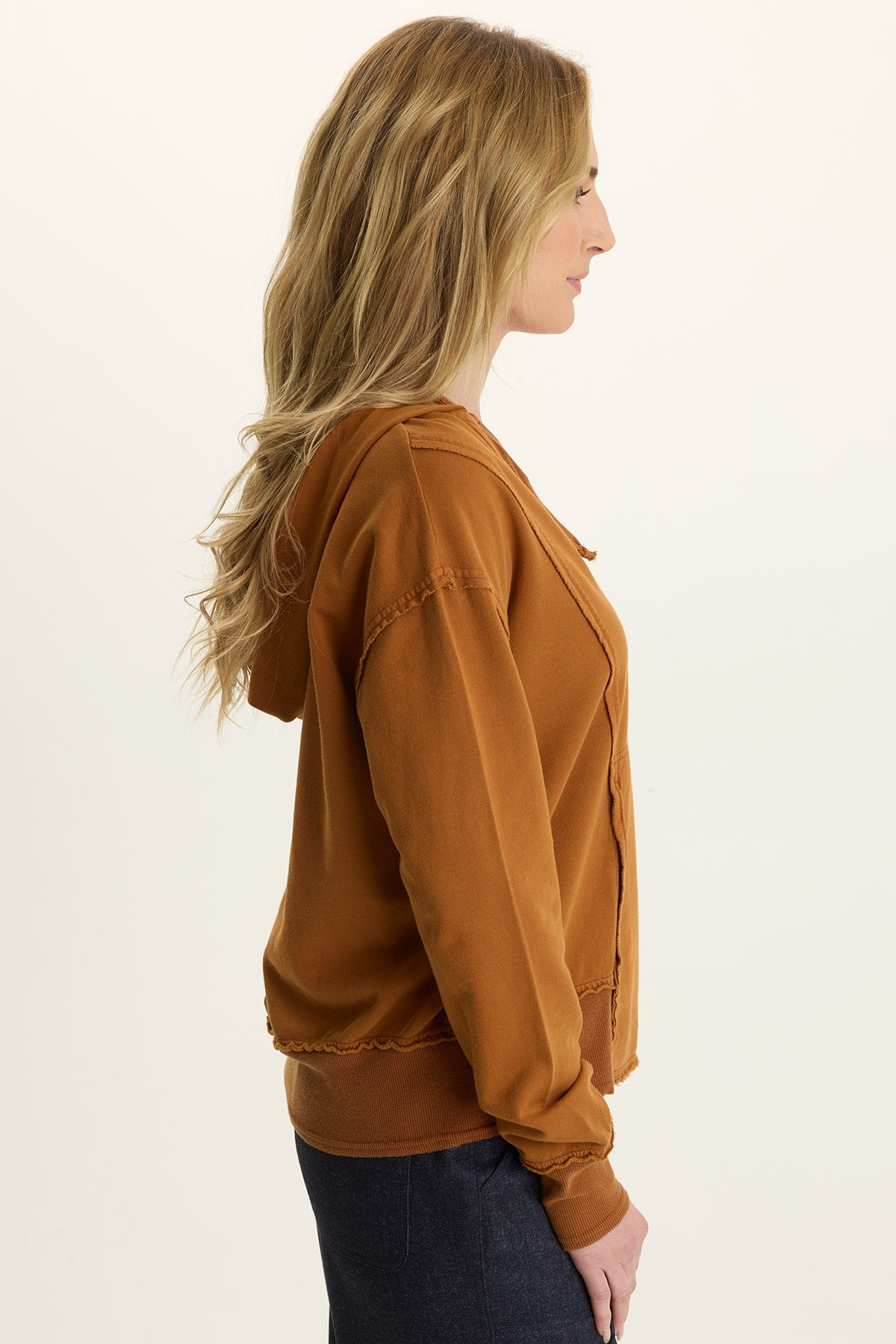 Wearables Rosalyn Casual Fleece Hoodie Maple Glaze Pigment - XCVI