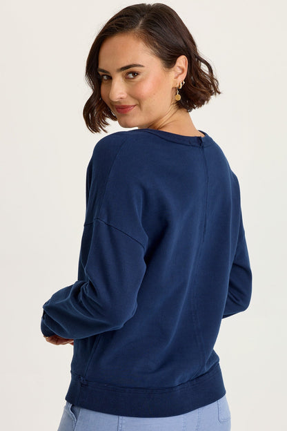 Wearables Rolin Terry V-Neck Long Sleeve Pullover Airdale Pigment - XCVI