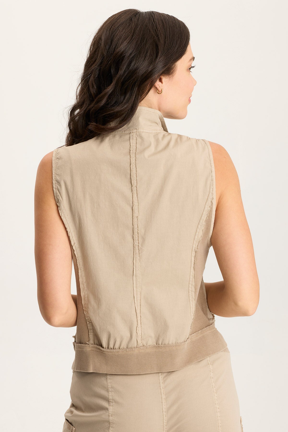 Grindelle Vest – Poplin and Jersey with Utility Pockets Tanglewood Pigment - XCVI