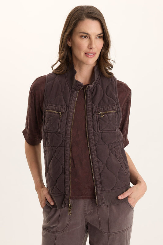 Aeric Quilted Vest Bistro Pigment - XCVI