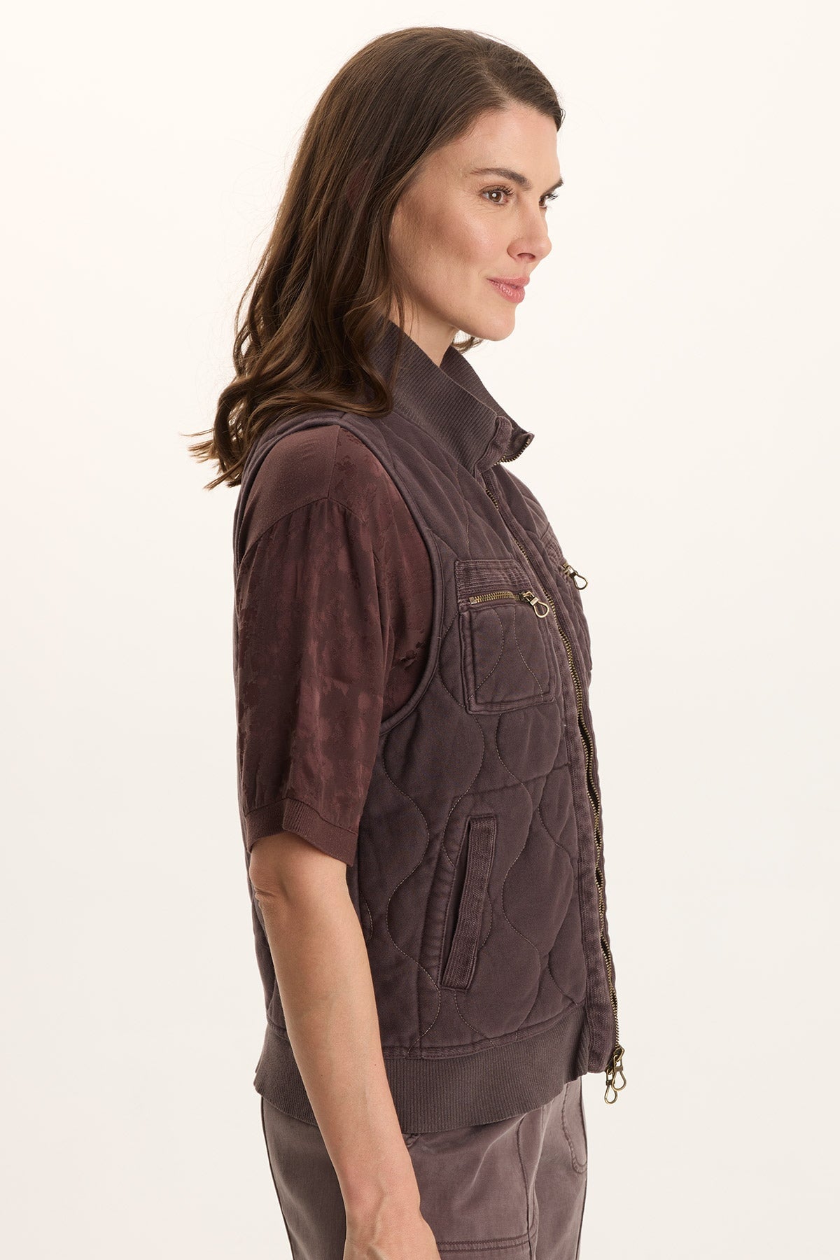 Aeric Quilted Vest Bistro Pigment - XCVI