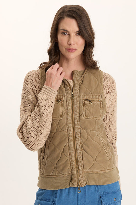 Aeric Quilted Vest Plateau Pigment - XCVI