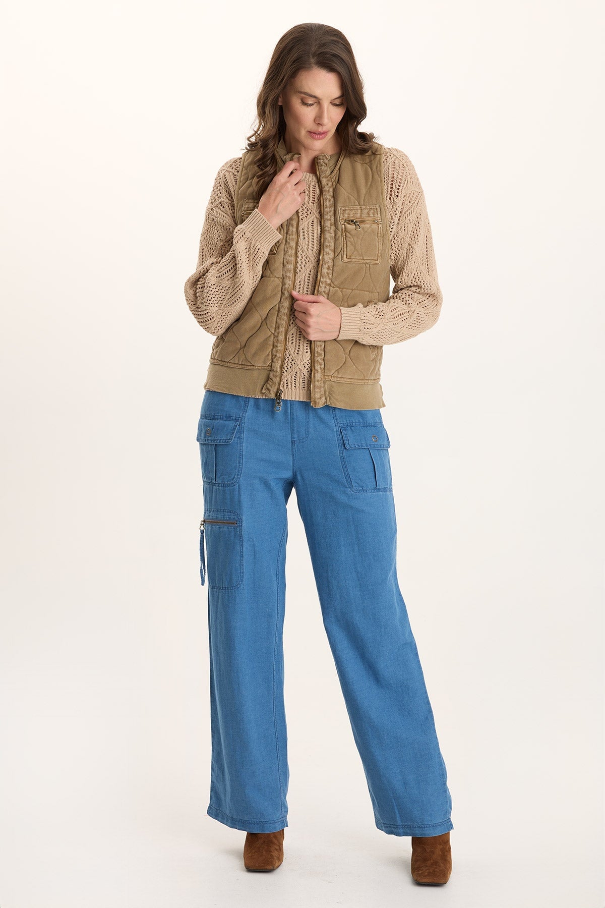 Aeric Quilted Vest Plateau Pigment - XCVI