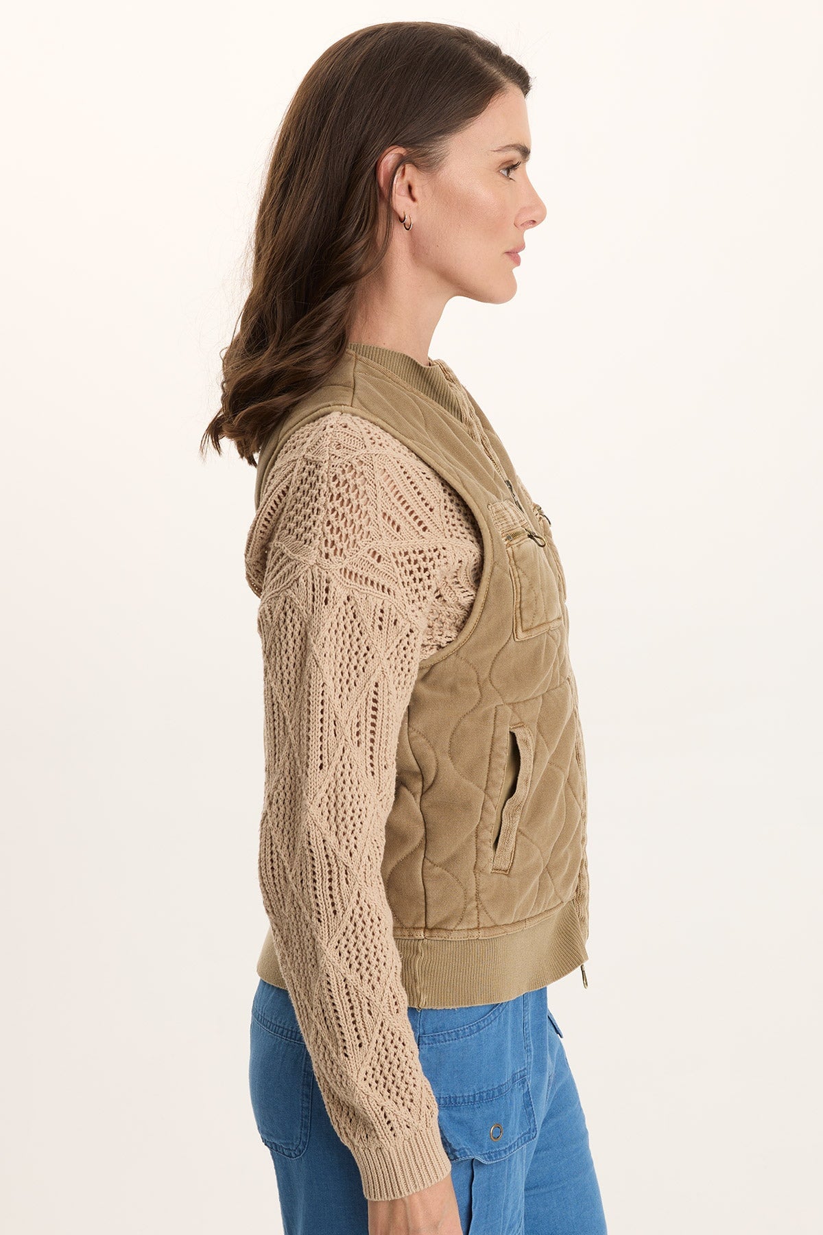 Aeric Quilted Vest Plateau Pigment - XCVI