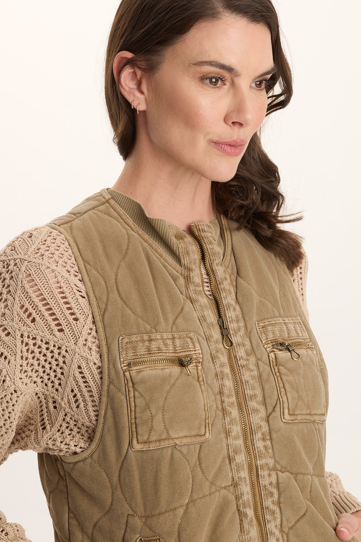 Aeric Quilted Vest Plateau Pigment - XCVI