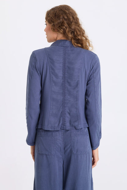 Eivor Soft Twill Brass Closure Jacket Bluestone - XCVI