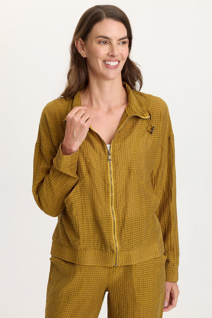 Ryker Waffle Weave Front Pocket Zip-Up Sporty Jacket Radiance Pigment - XCVI
