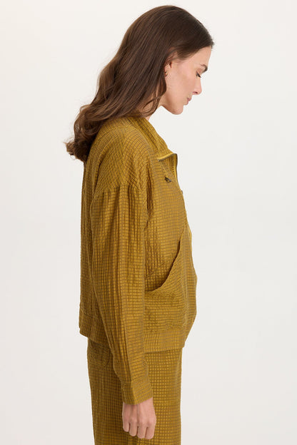 Ryker Waffle Weave Front Pocket Zip-Up Sporty Jacket Radiance Pigment - XCVI