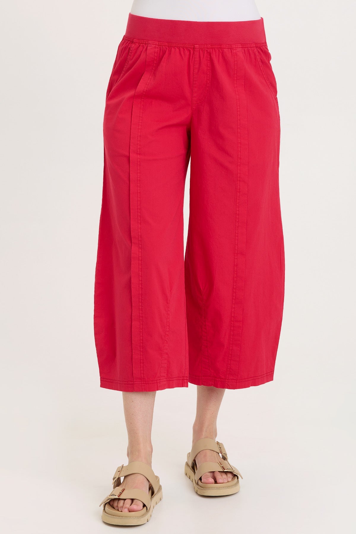 Benson Stretch Poplin Pull-On Waist Barrel Crop Pant San Marzano Pigment - XCVI