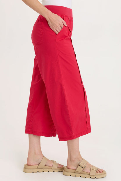 Benson Stretch Poplin Pull-On Waist Barrel Crop Pant San Marzano Pigment - XCVI