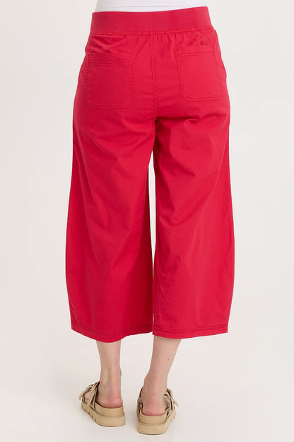 Benson Stretch Poplin Pull-On Waist Barrel Crop Pant San Marzano Pigment - XCVI