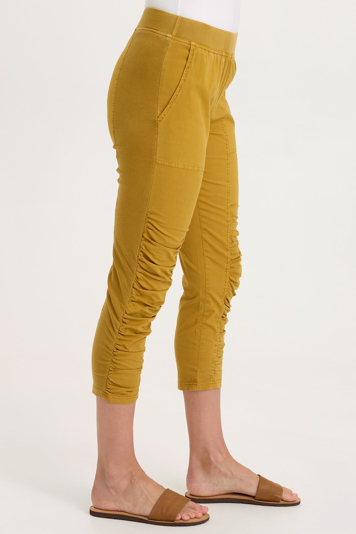 Geyser Stretch Poplin 2-Pockets Pull-On Waistband Crop Pant  - XCVI