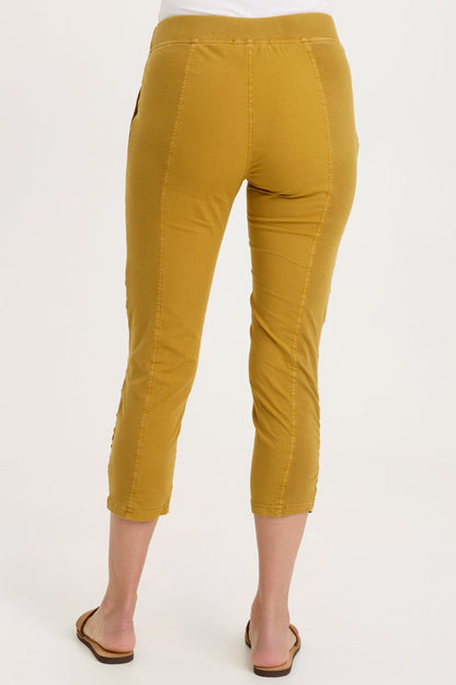 Geyser Stretch Poplin 2-Pockets Pull-On Waistband Crop Pant  - XCVI