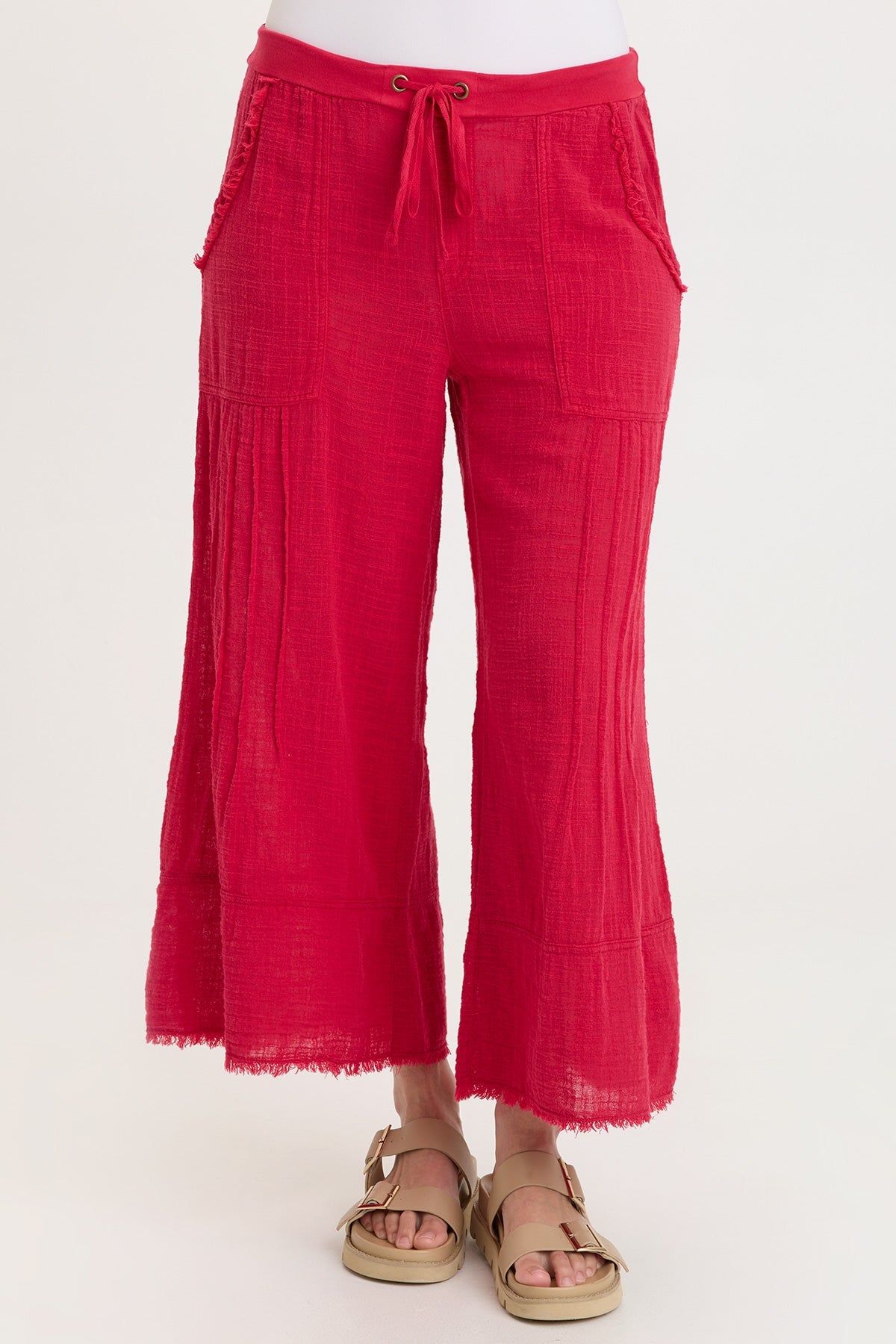 Wearables Ace Gauze Wide Leg Crop Pant San Marzano Pigment - XCVI