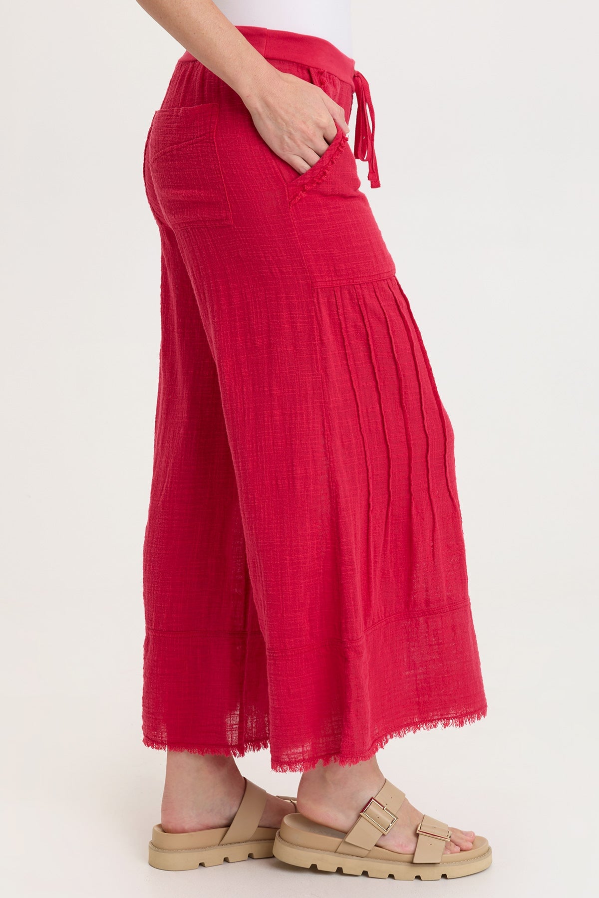 Wearables Ace Gauze Wide Leg Crop Pant San Marzano Pigment - XCVI
