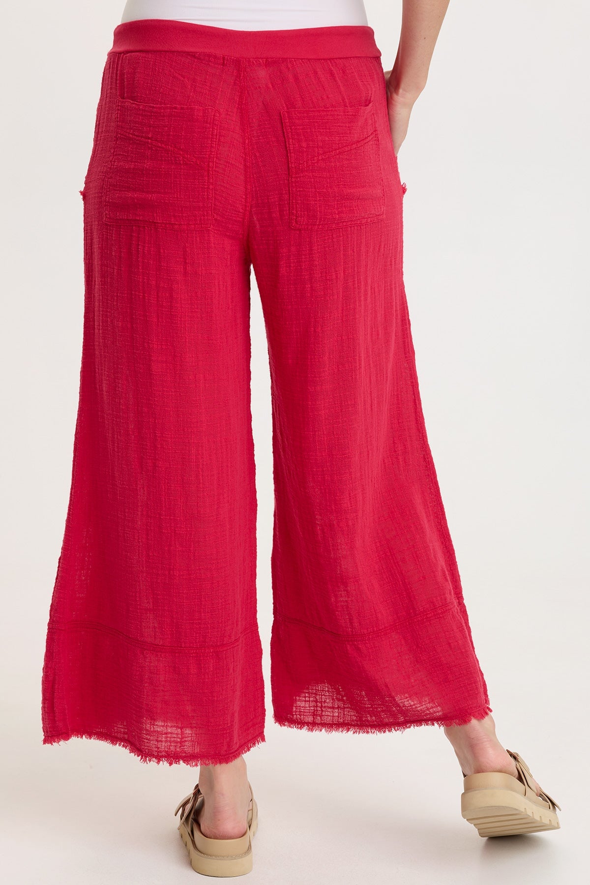 Wearables Ace Gauze Wide Leg Crop Pant San Marzano Pigment - XCVI