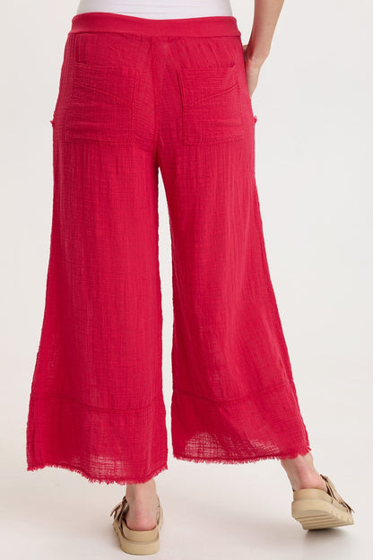 Wearables Ace Gauze Wide Leg Crop Pant San Marzano Pigment - XCVI