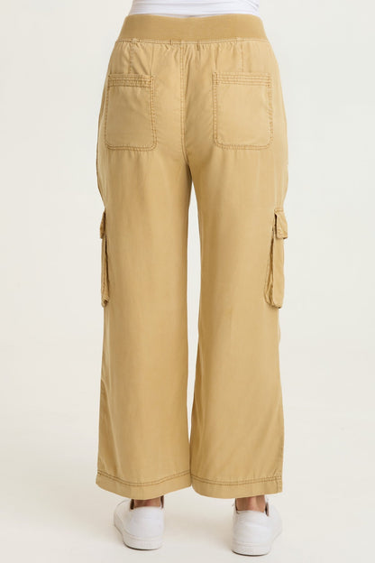 Radnot Tencel Twill D-Ring Cargo Crop Pull-On Pants Sepia Pigment - XCVI