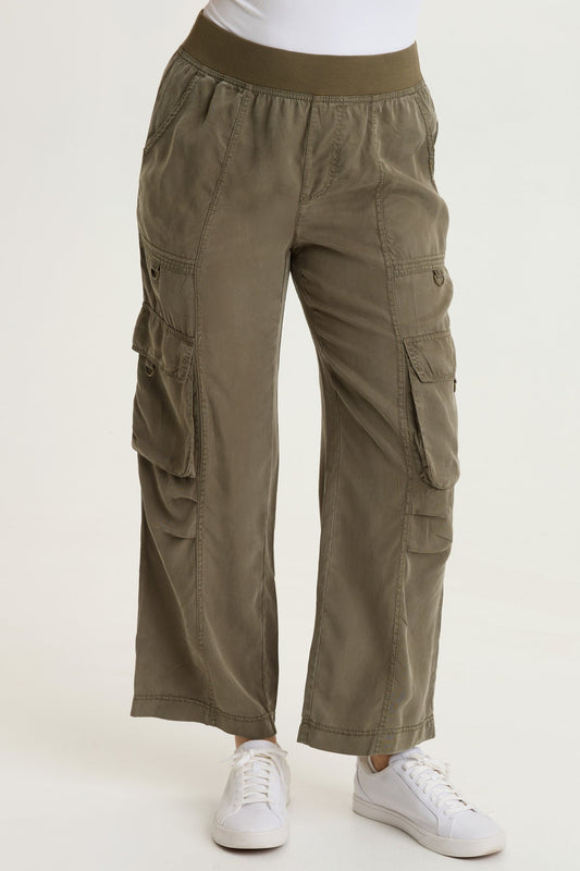 Radnot Tencel Twill D-Ring Cargo Crop Pull-On Pants English Moss - XCVI