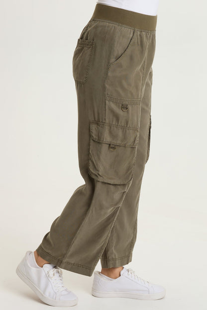 Radnot Tencel Twill D-Ring Cargo Crop Pull-On Pants English Moss - XCVI