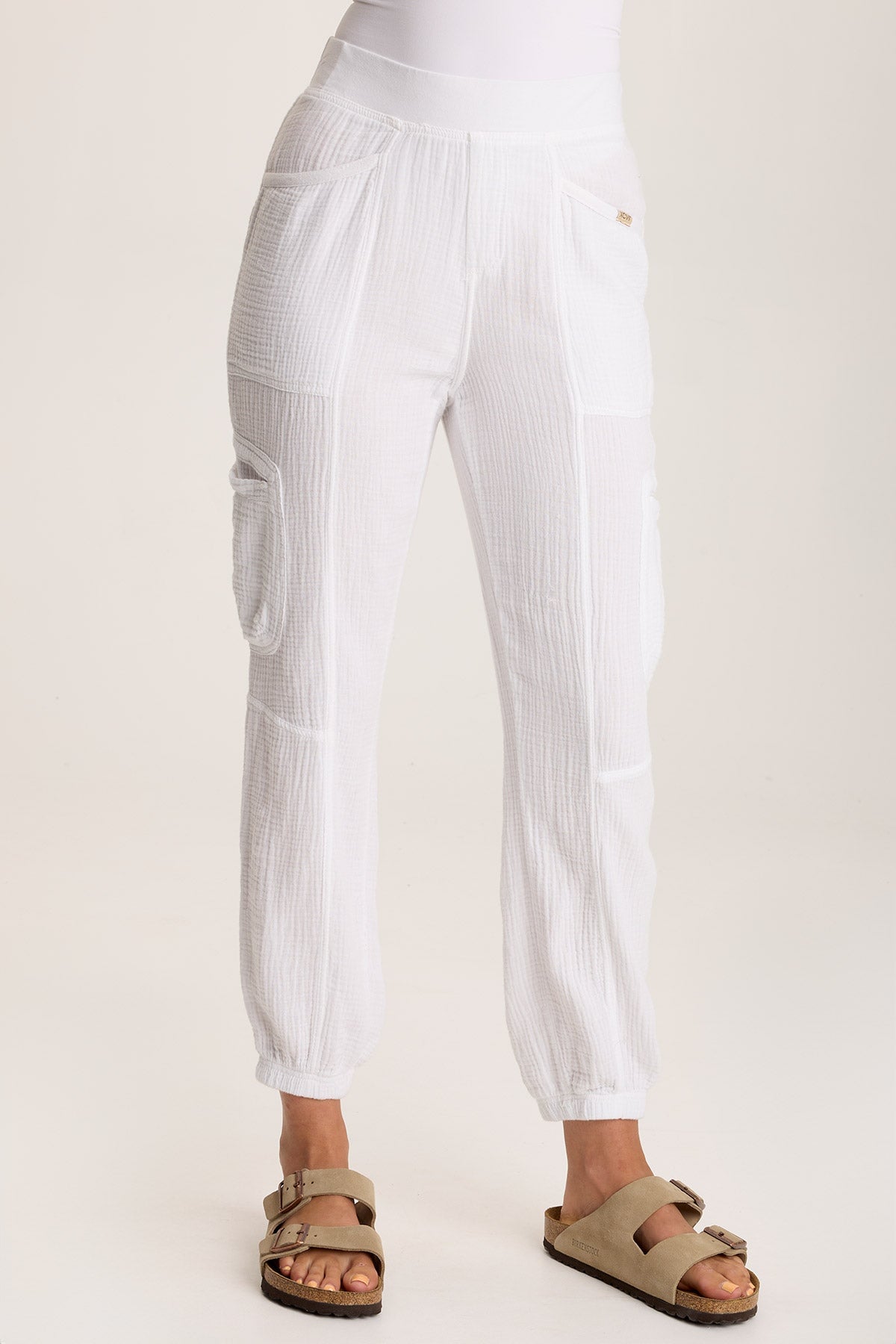Hidalgo Plush Gauze Jogger White - XCVI