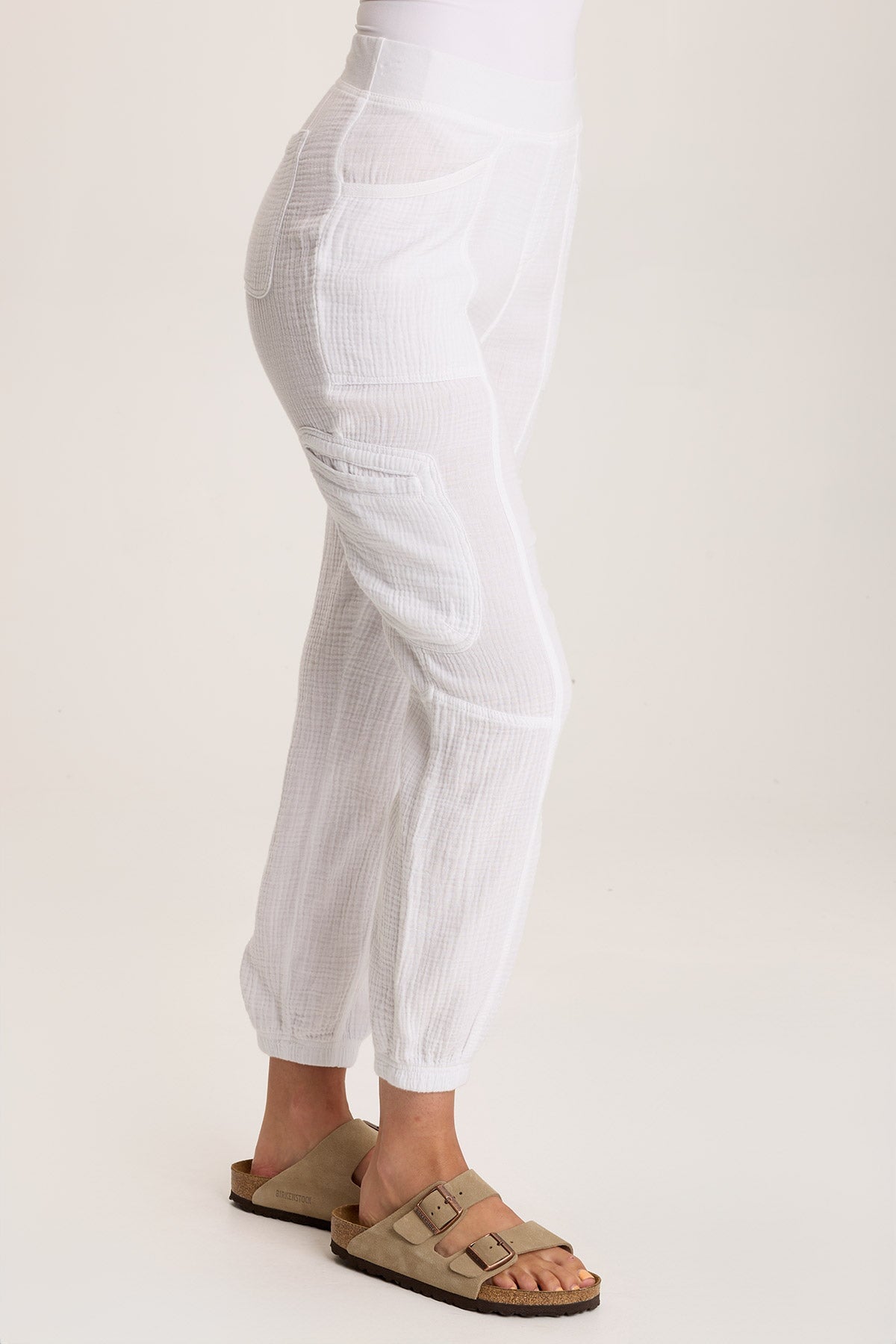 Hidalgo Plush Gauze Jogger White - XCVI