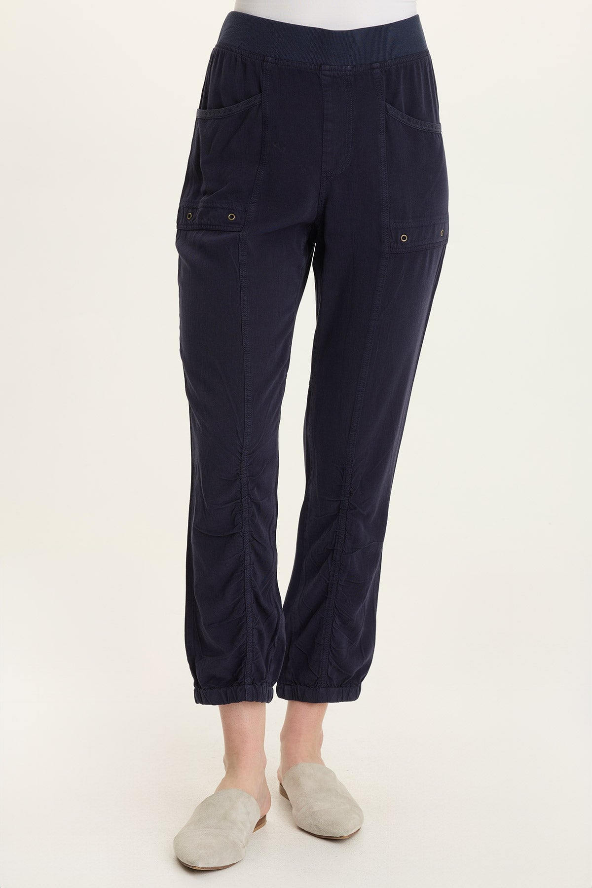 Wearables Squire Twill Banded Hem Casual Pant Navy - XCVI