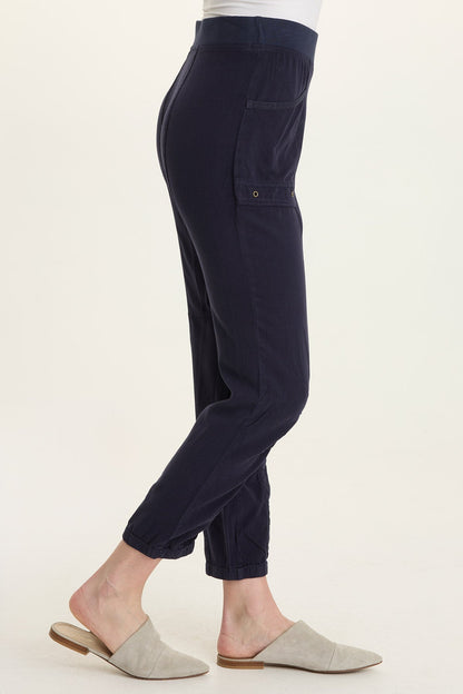 Wearables Squire Twill Banded Hem Casual Pant Navy - XCVI