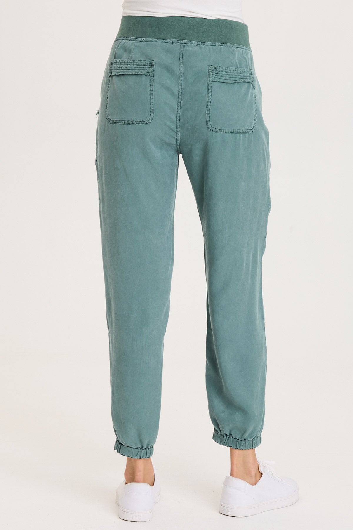 Chattaway Twill Pull-On Jogger Pant with Banded Hem and Oversized Pockets Ocean Storm Pigment - XCVI