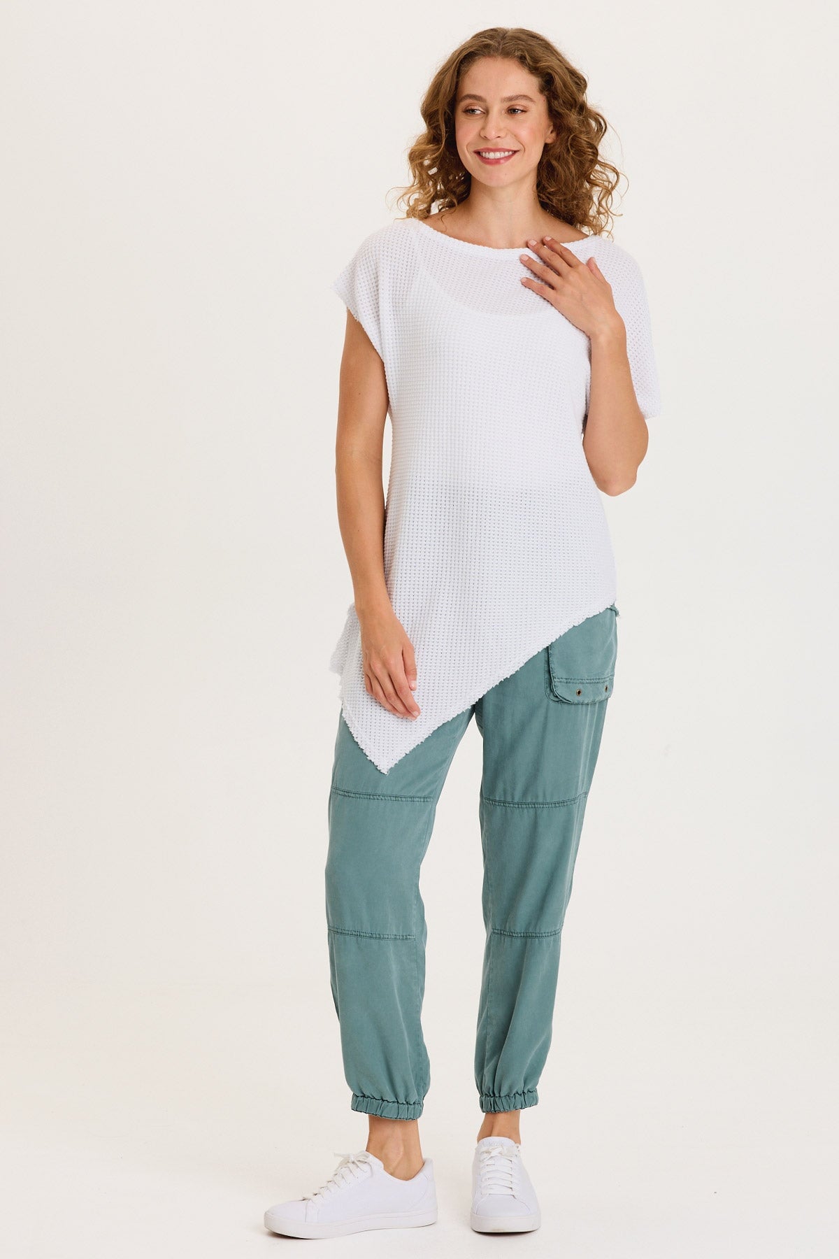 Chattaway Twill Pull-On Jogger Pant with Banded Hem and Oversized Pockets Ocean Storm Pigment - XCVI