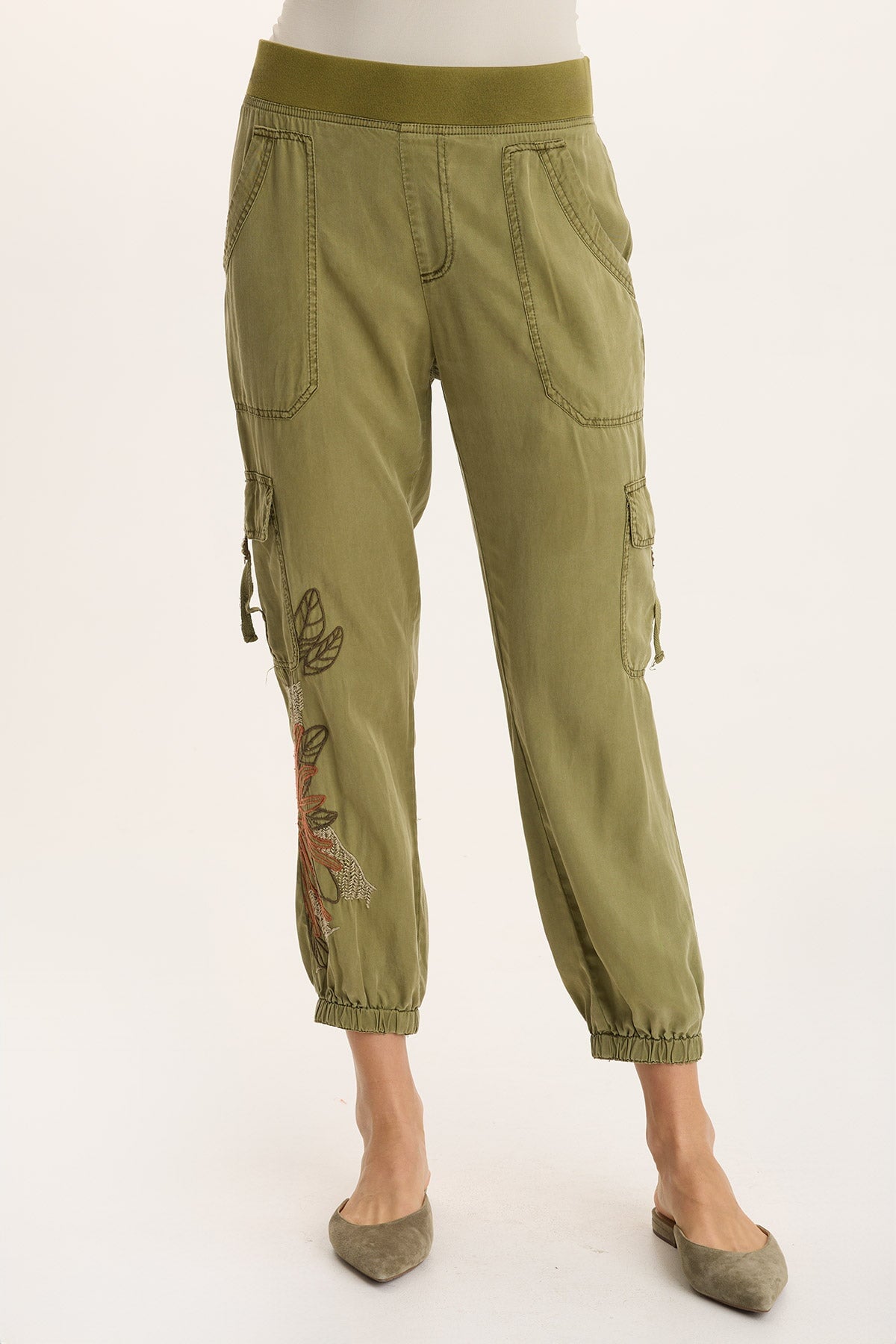 Embroidered Darri Twill Jogger Pant Thicket Pigment - XCVI