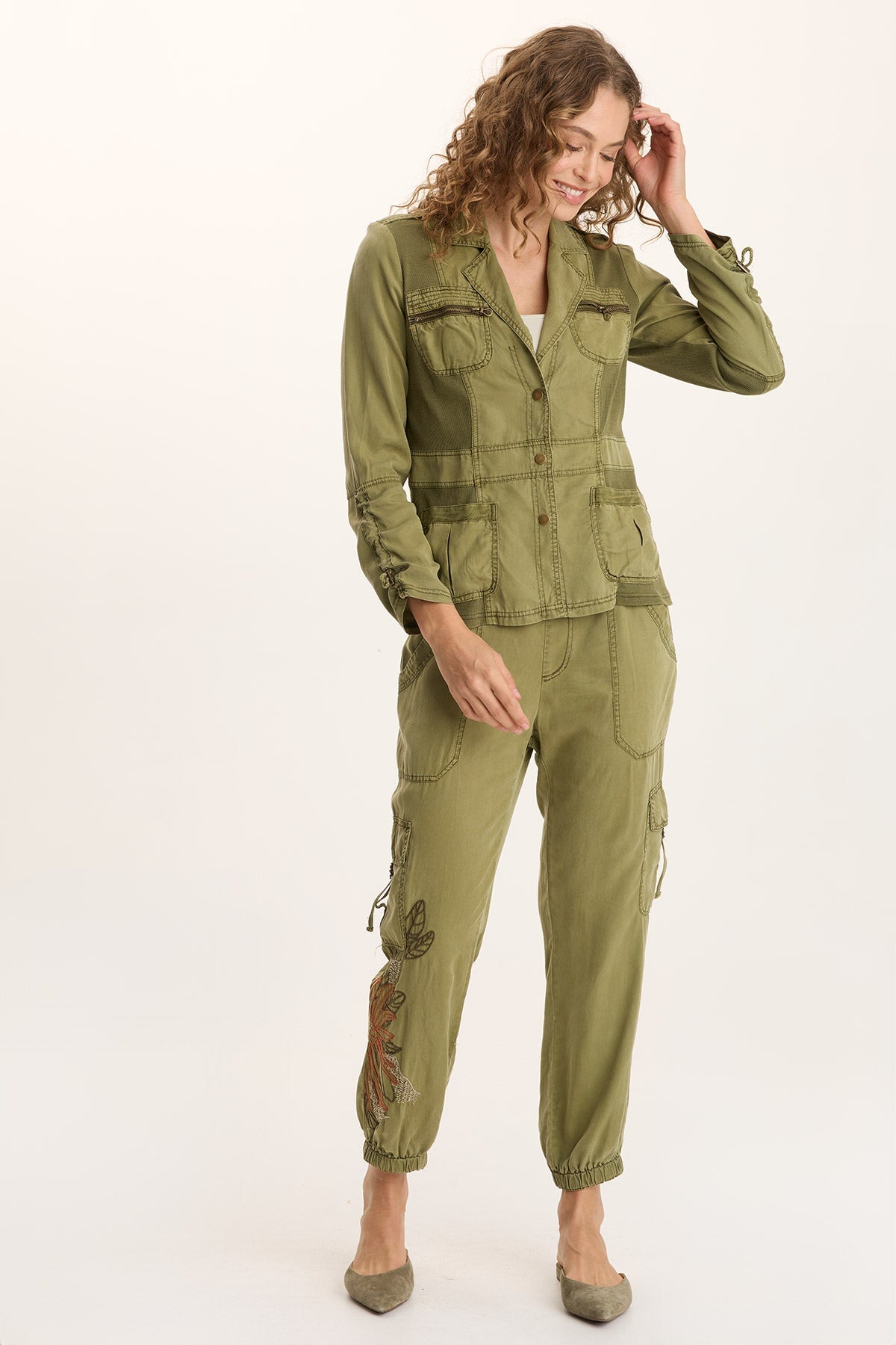 Embroidered Darri Twill Jogger Pant Thicket Pigment - XCVI