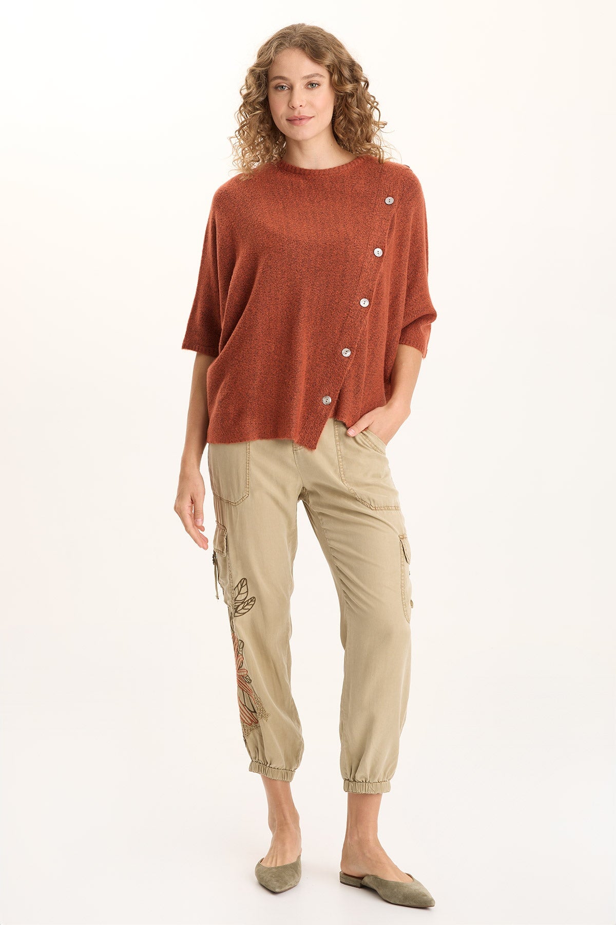 Embroidered Darri Twill Jogger Pant Plateau Pigment - XCVI