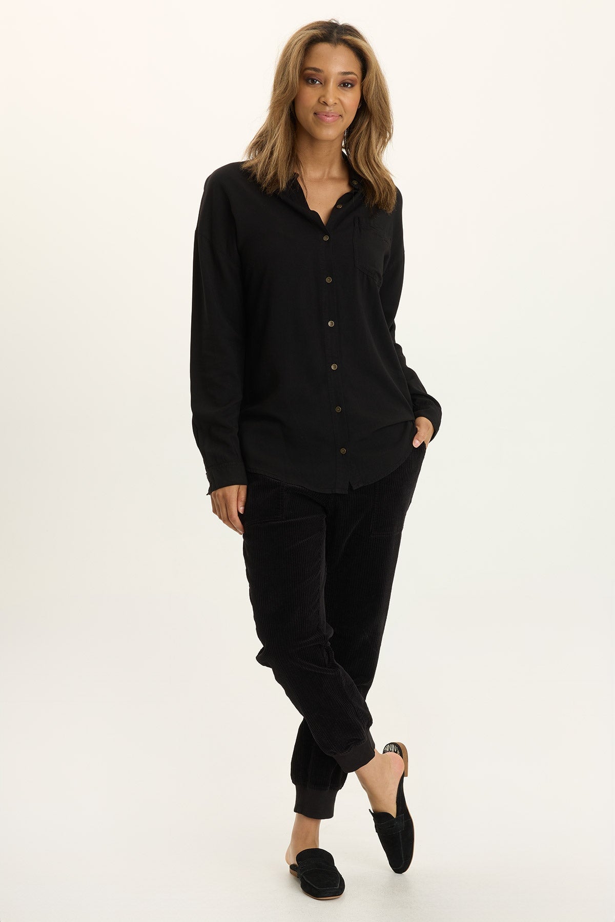 Wearables Dino Corduroy Jogger Black - XCVI