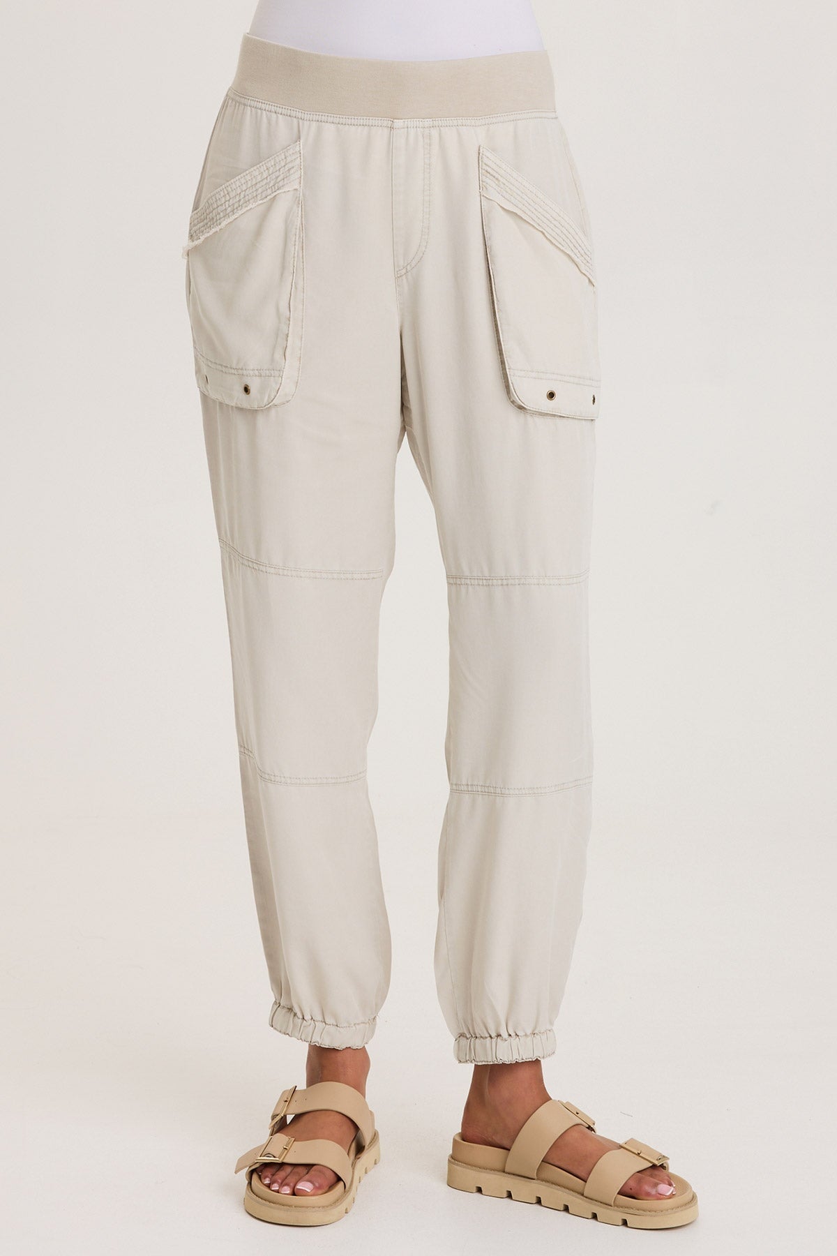 Chattaway Twill Pull-On Jogger Pant with Banded Hem and Oversized Pockets Center Stage Pigment - XCVI