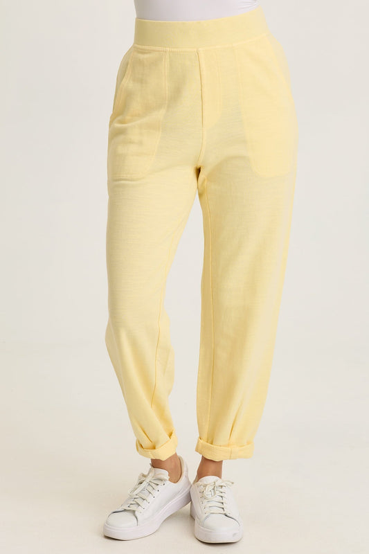 Wearables Kline Terry Pleated Leg Opening Jogger Pull-On Pant Lunaria - XCVI