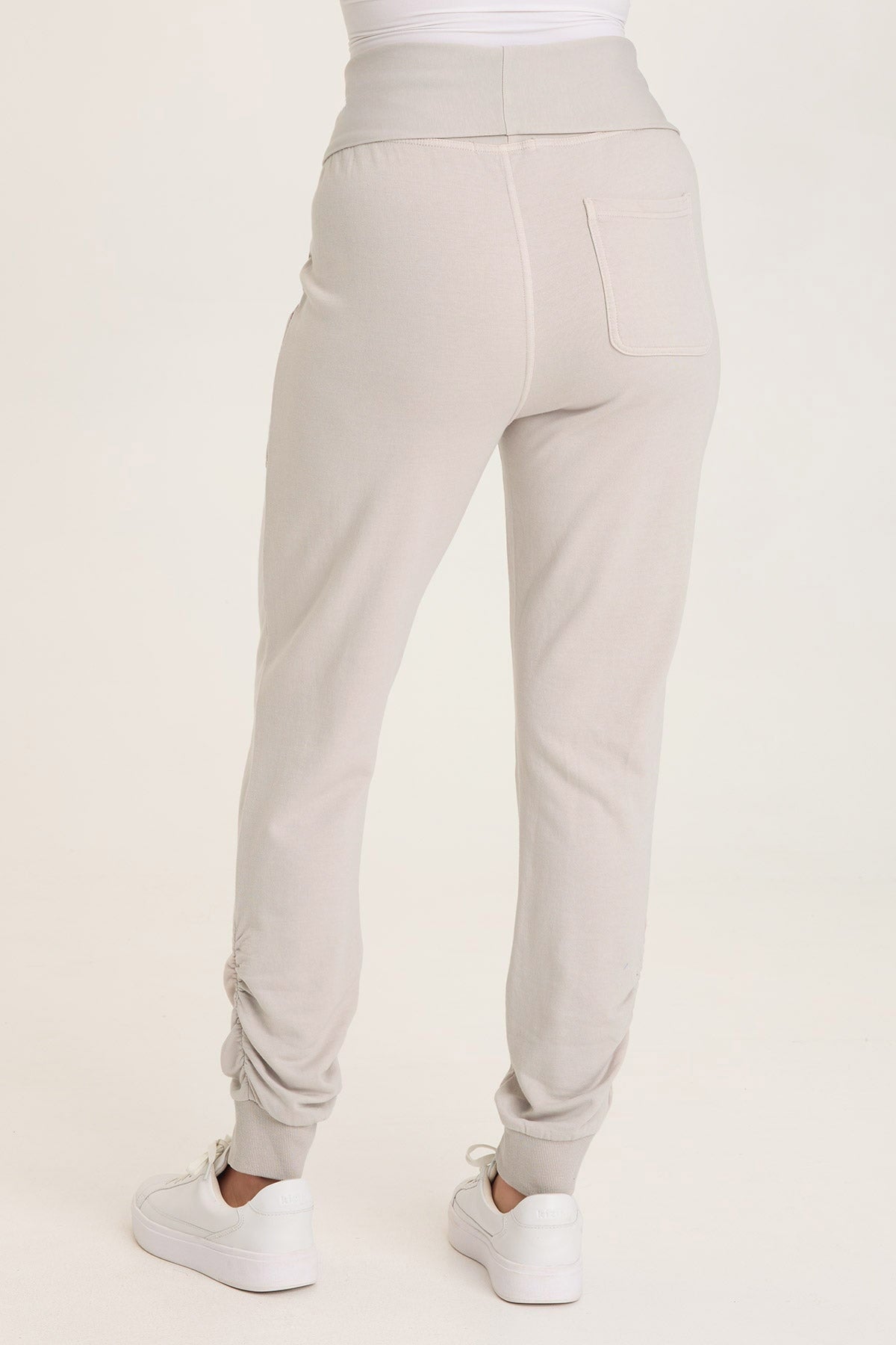 Wearables Yaegar Slim Leg Jogger Pant with Ruched Details and Fold-Over Waistband Sonic Silver - XCVI