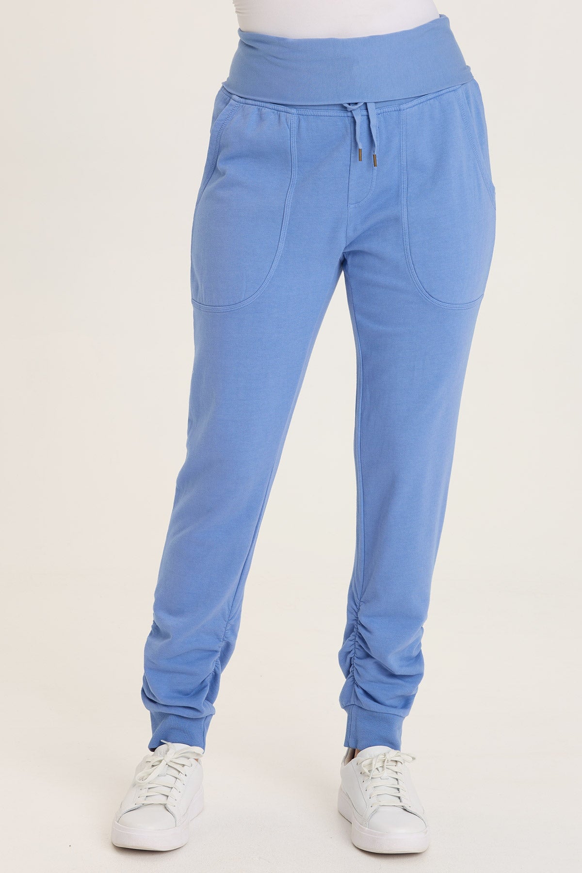 Wearables Yaegar Slim Leg Jogger Pant with Ruched Details and Fold-Over Waistband Shasta Lake - XCVI
