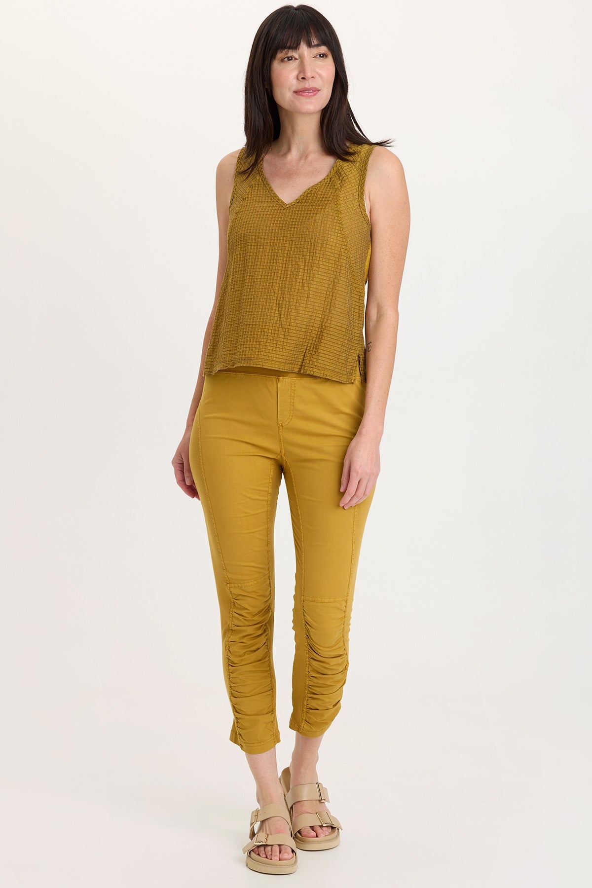 Wearables High Waist Poplin/Jersey Jetter Crop Legging  - XCVI