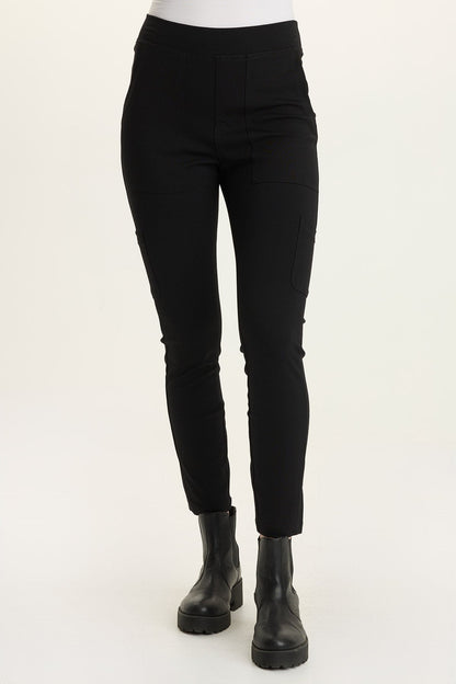 Wearables Cy Elevated Cargo Ponte Legging Black - XCVI
