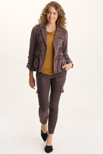 Keelie Twill Knit Elevated Legging Bistro Pigment - XCVI