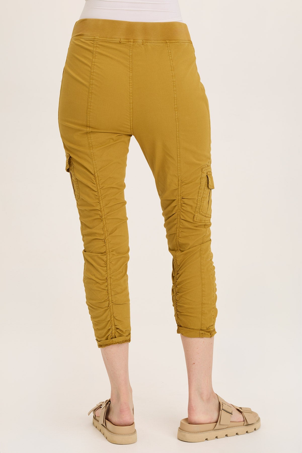 Wearables Tilton Stretch Poplin Ruched Crop Skinny Pant Radiance Pigment - XCVI