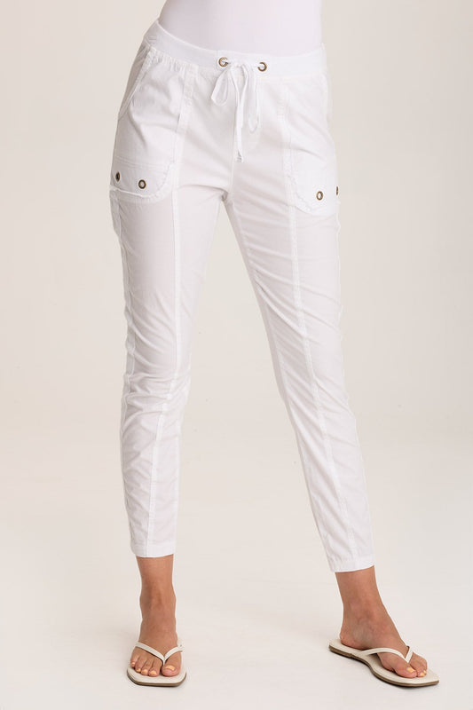 Rohan Poplin Jersey Drawstring Legging White - XCVI